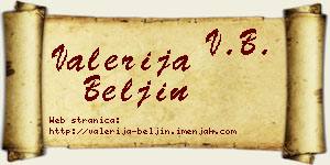 Valerija Beljin vizit kartica